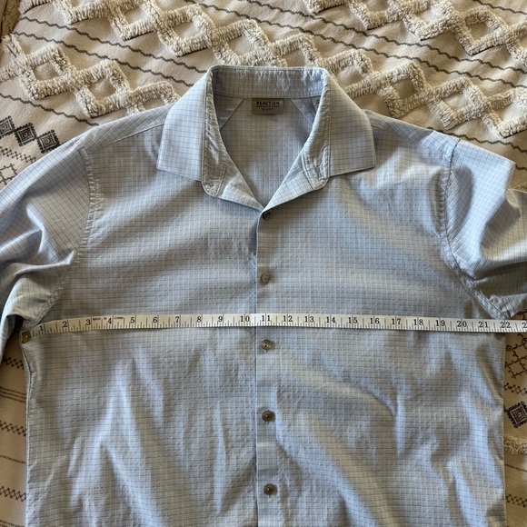 Kenneth Cole Slim Fit Dress Shirt Light Blue Check – 16.5 34/35 - Picture 5 of 6